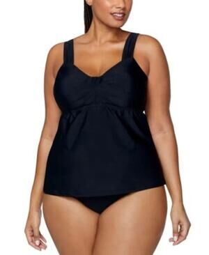 Raisins Curve Women's Plus Size Rimini Tankini Top in Black